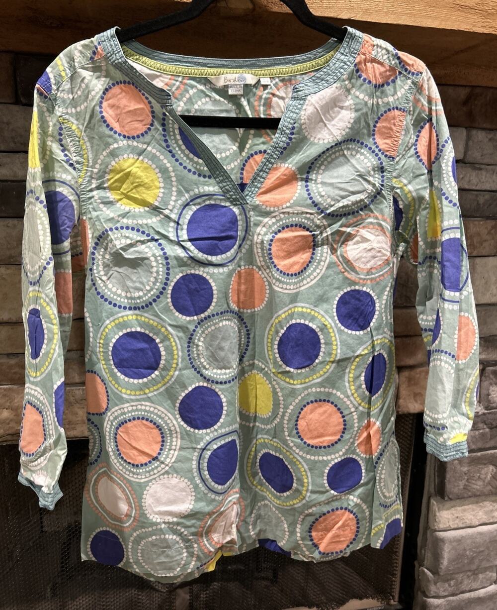 Women’s BODEN Pastel Colors CIRCLES Tunic Shirt Size 8 *B7